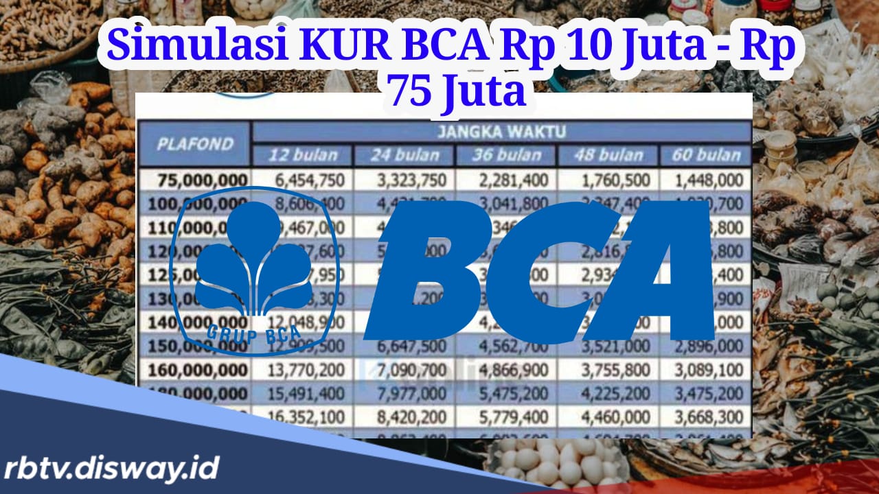 Rincian Lengkap Simulasi Cicilan KUR BCA Pinjaman Rp10 Juta-Rp 75 Juta, Cek Syarat Pengajuan Terbaru