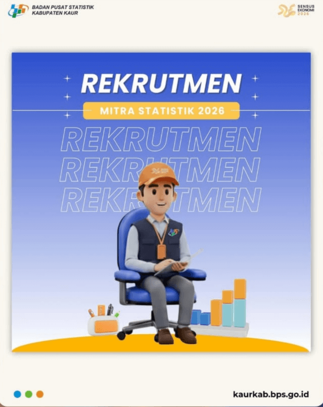 Warga Kaur Buruan Daftar Lowongan Kerja Mitra Statistik BPS 2026, Ini Cara Daftarnya 