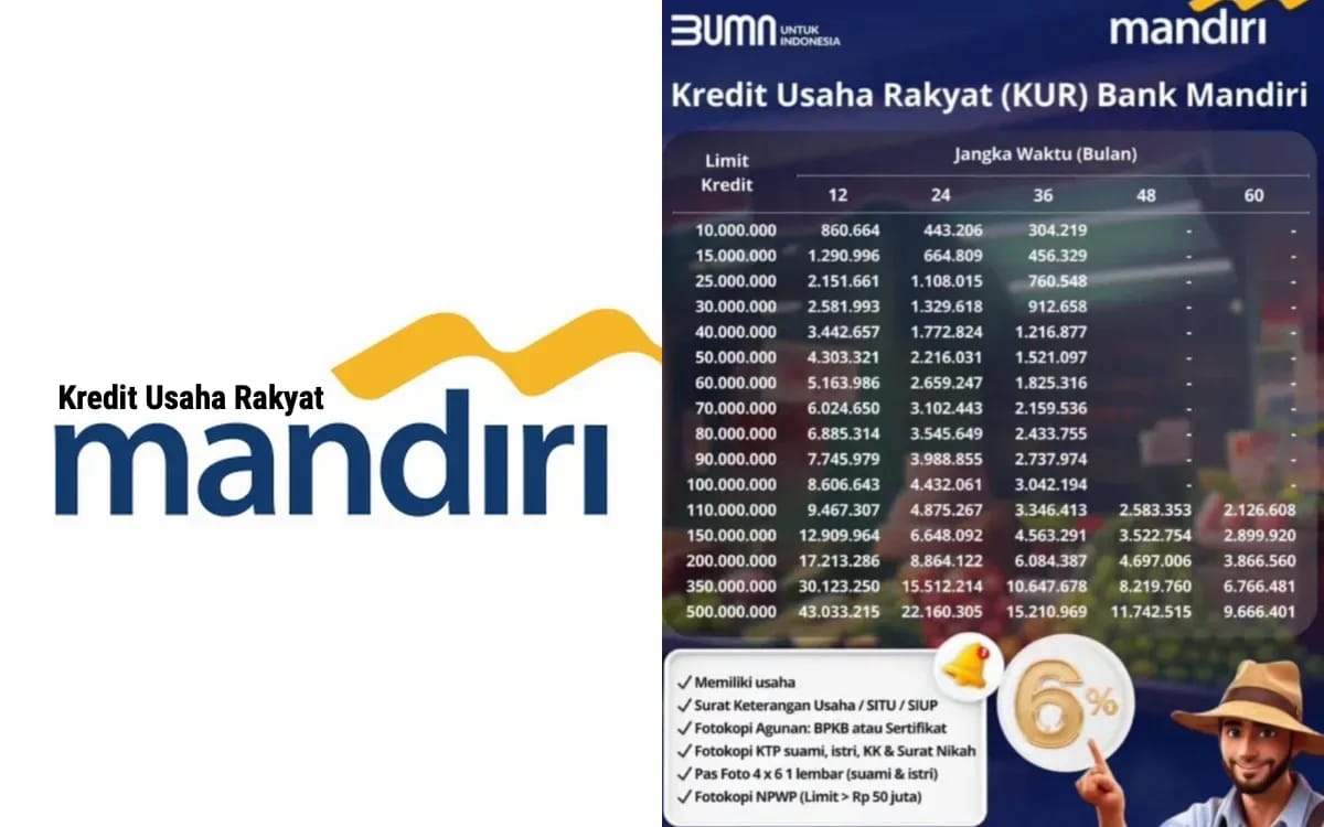 Bentuk Usaha yang Bisa Pinjam KUR Mandiri 2025 Pinjaman Rp100 Juta Tanpa Jaminan 