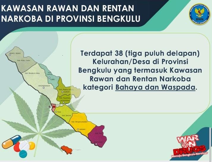 Ini Daftar 38 Desa dan Kelurahan di Bengkulu Rawan Narkoba
