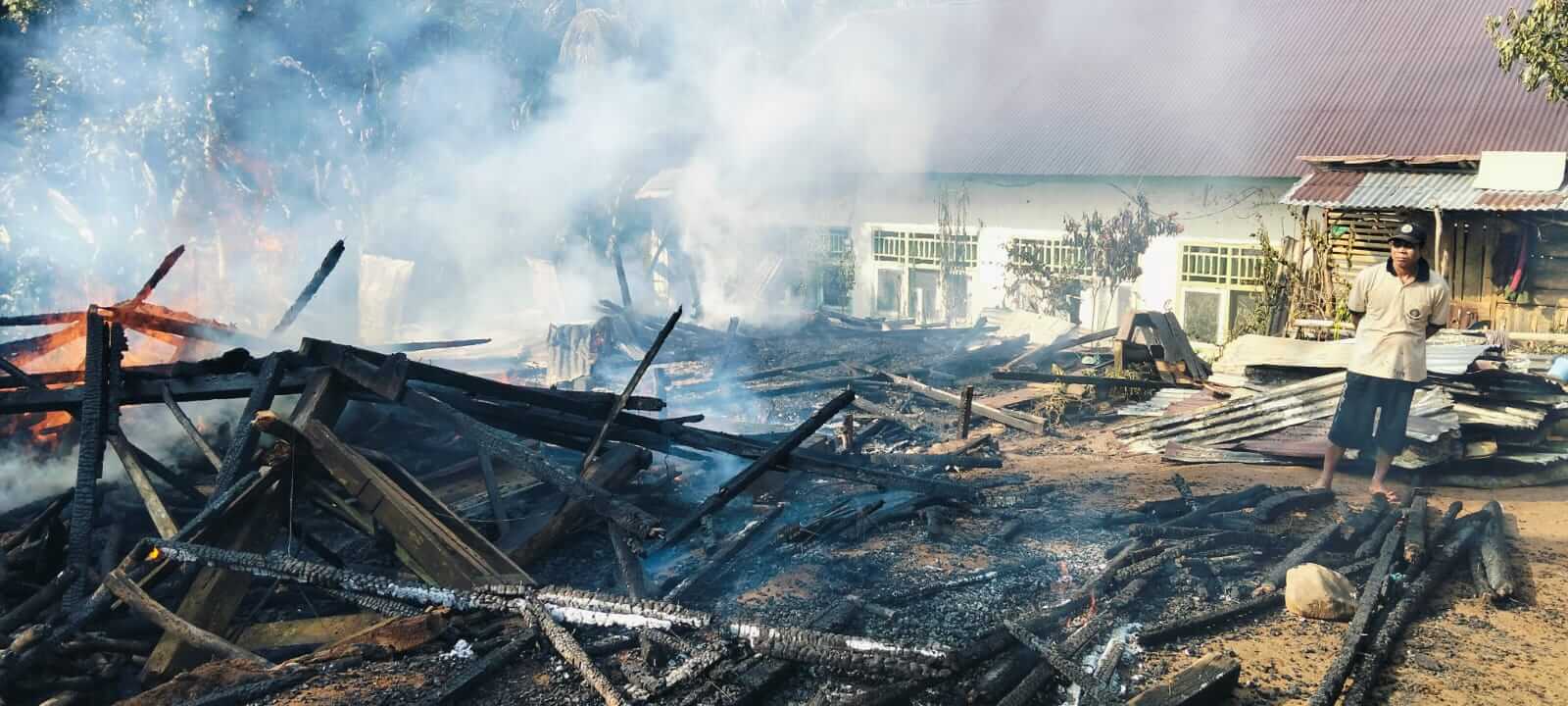 2 Rumah Warga di Desa Tiambang Bengkulu Tengah Terbakar