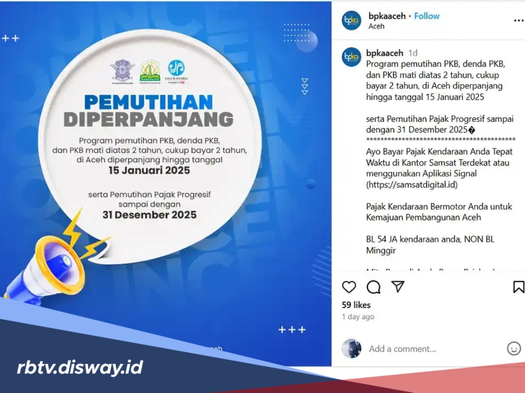 Ayo ke Samsat, Ada Pemutihan Pajak Kendaraan 2025 dari Gubernur Aceh