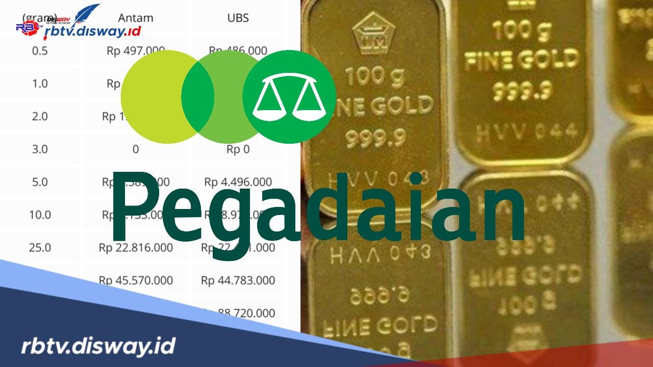Daftar Harga Emas di Pegadaian Hari Ini, Segera Ajukan Kredit untuk Investasi yang Menjanjikan