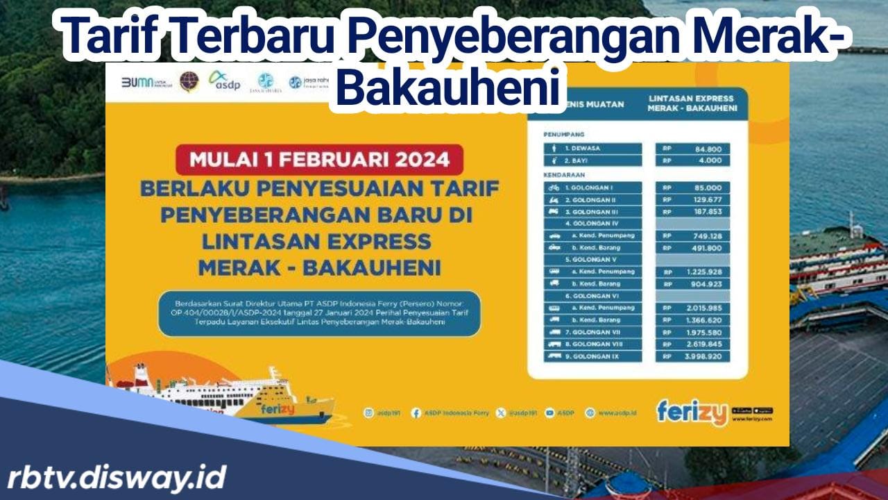 Demi Meningkatkan Pelayanan dan Keselamatan, Segini Tarif Penyebrangan Merak-Bakauheni Terbaru