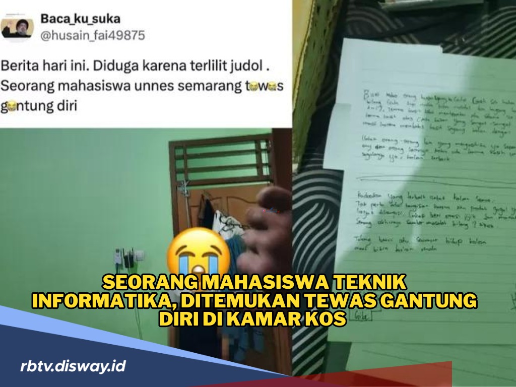 Mahasiswa Teknik Informatika Ditemukan Tewas Bundir di Dalam Kamar Kost, Tinggalkan Sepotong Surat