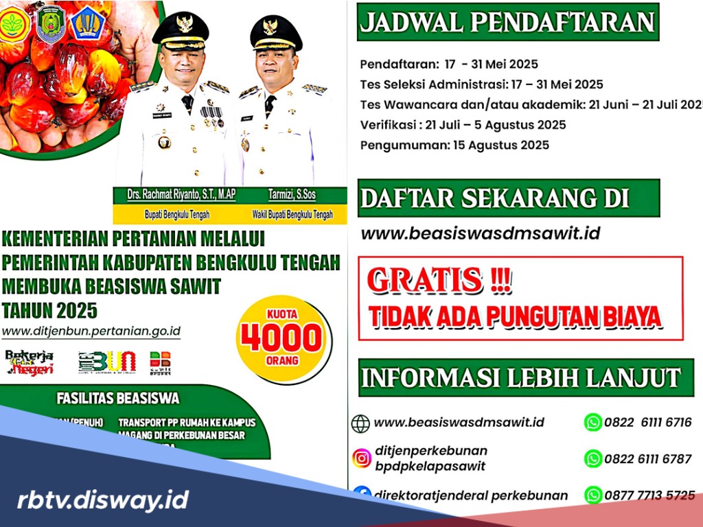 Semua Bisa! Kuliah Gratis Melalui Program Beasiswa Sawit. Difasilitasi Rumah, Uang Saku Hingga  Biaya Wisuda