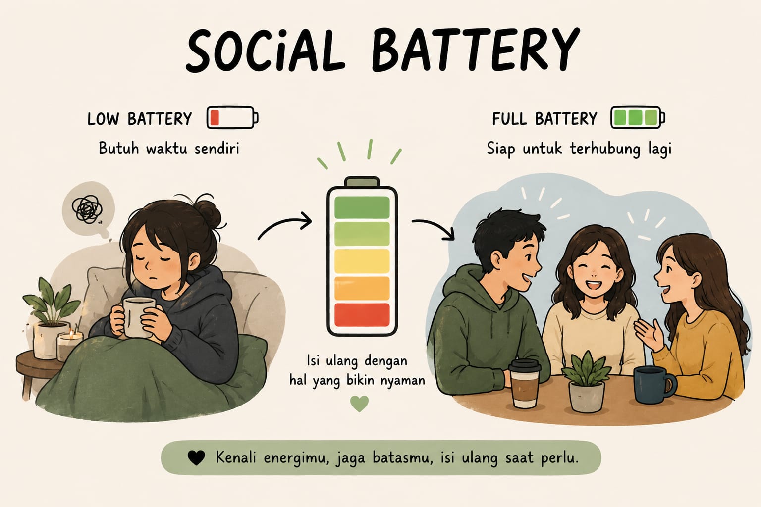 Social Battery: Saat Bersosialisasi Mulai Menguras Energi