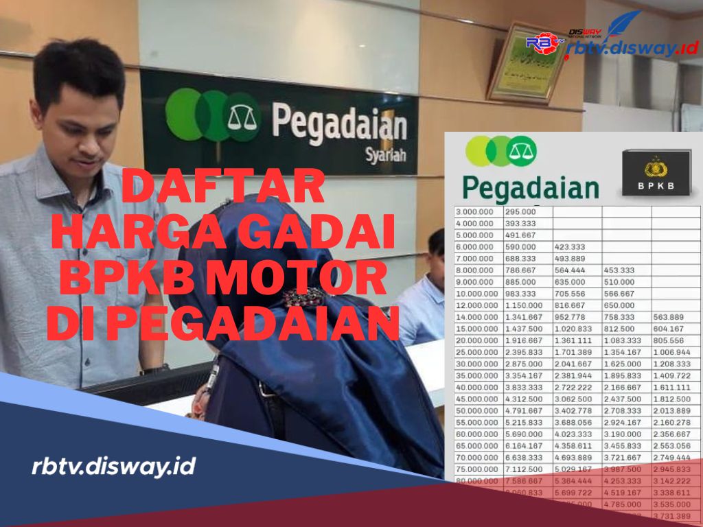 Ini Daftar Harga Gadai BPKB Motor di Pegadaian dengan Cicilan Ringan dan Bunga Rendah