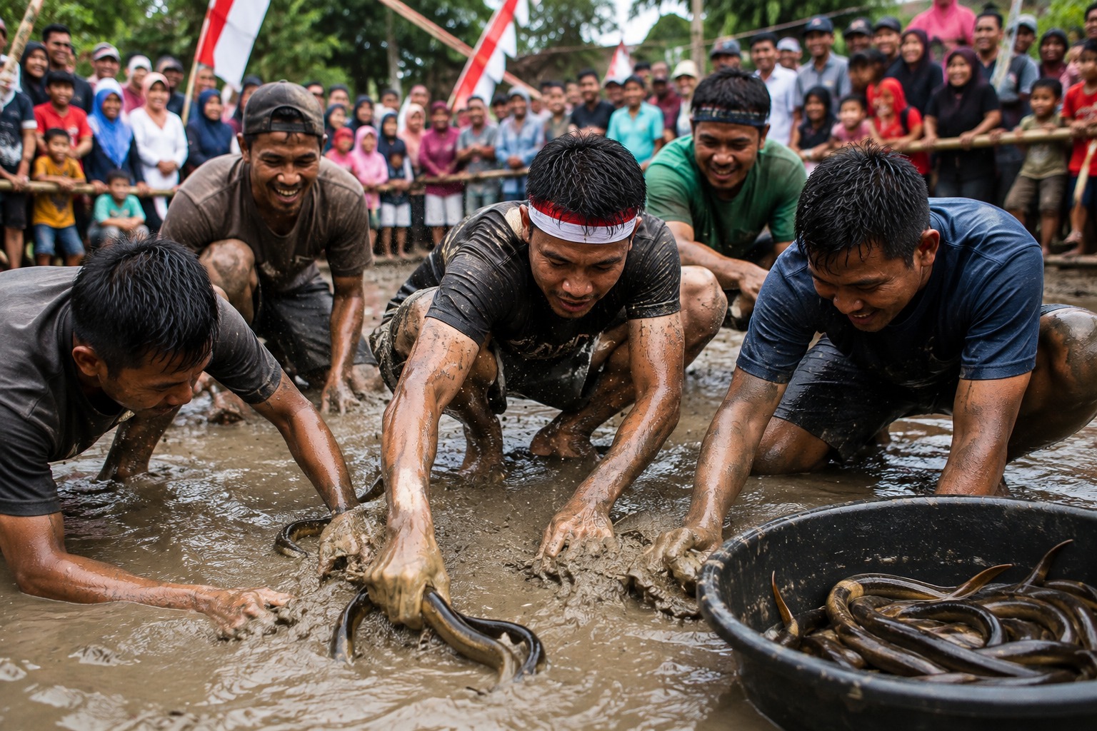 Seru dan Bikin Semua Orang Tertawa, Begini Sejarah Lomba Tangkap Belut