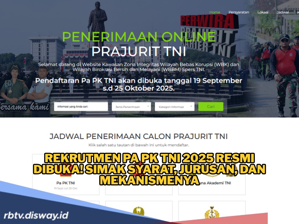 Rekrutmen PA PK TNI 2025 Masih Dibuka, Maksimal Usia 28 Tahun
