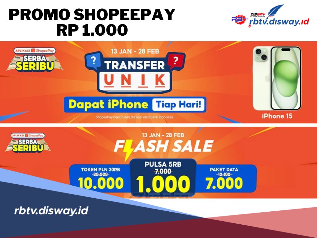 Daftar Promo ShopeePay Bayar Rp 1 Ribu, Cek Syarat dan Tanggalnya