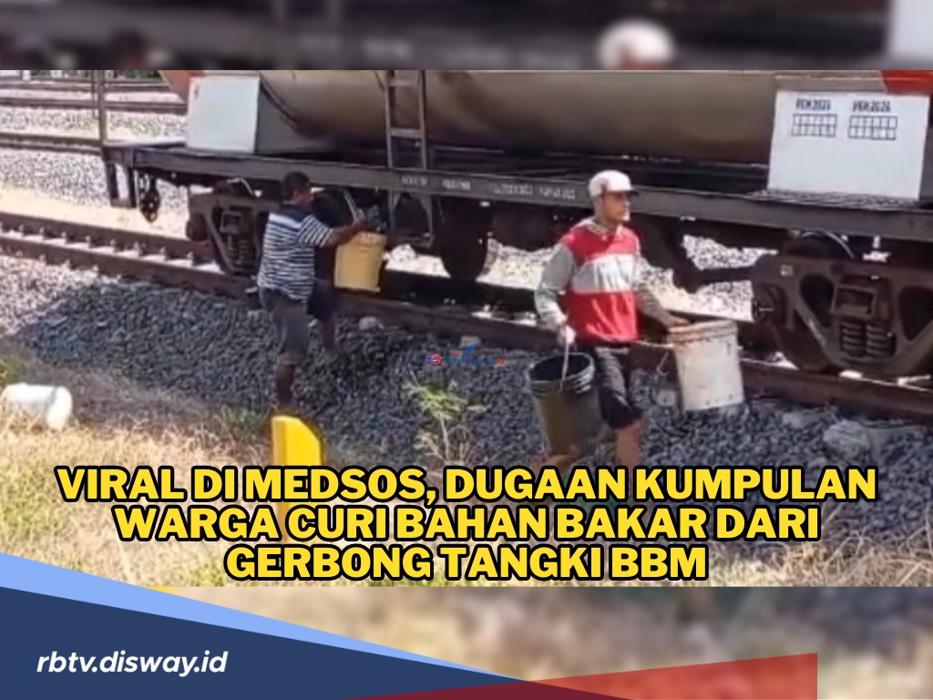 Viral di Medsos, Sejumlah Oknum Curi BBM dari Gerbong Tangki Kereta yang Setop di Stasiun Kereta