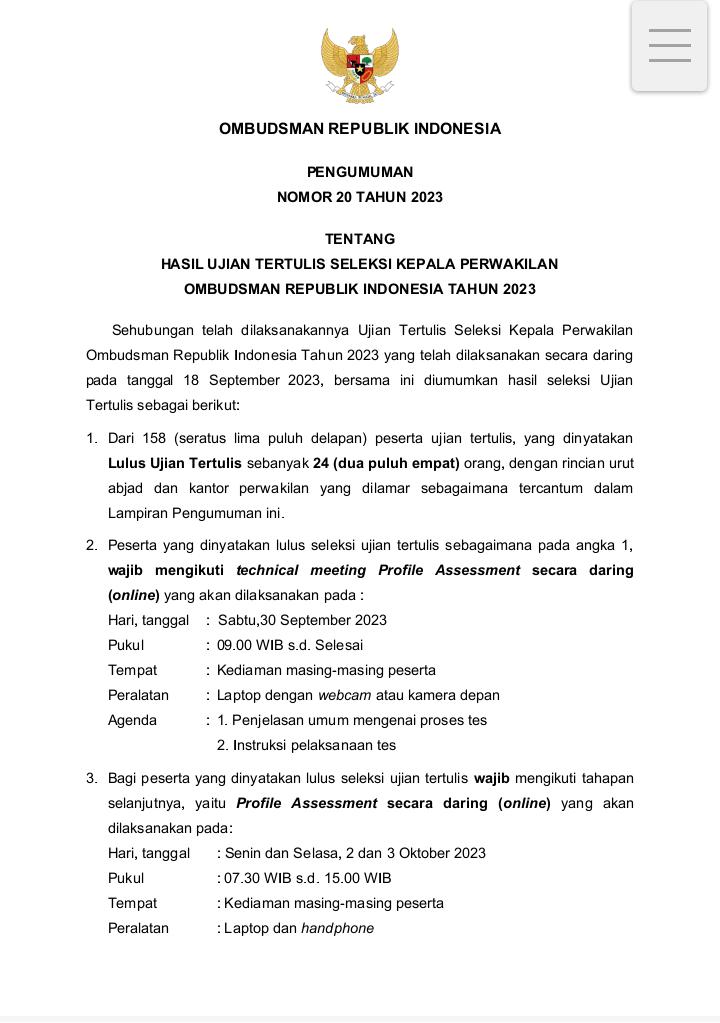 Baru saja Diumumkan, Ini 4 Calon Ketua Ombudsman Bengkulu, Ada Nama Mantan Ketua Bawaslu