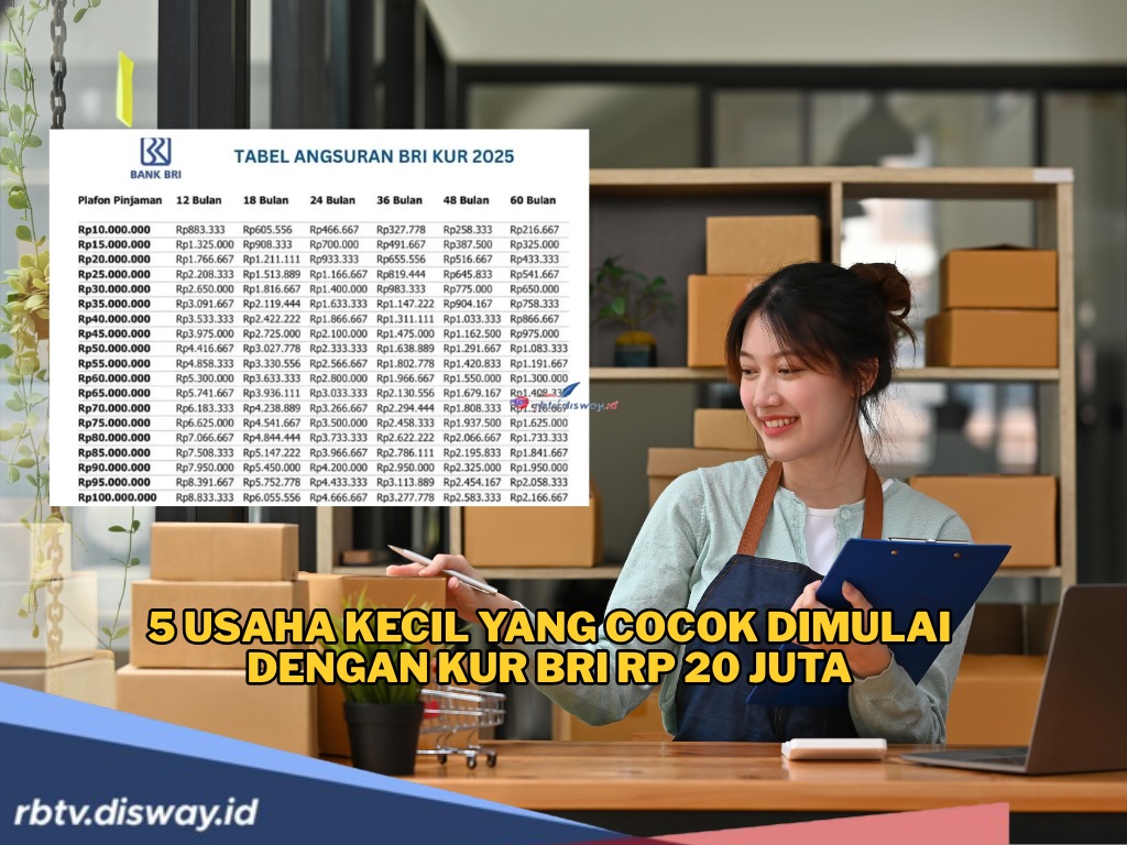 5 Usaha Kecil yang Cocok Dimulai dengan KUR BRI Rp 20 Juta, Lengkap Estimasi Modal hingga Syarat Pengajuan 