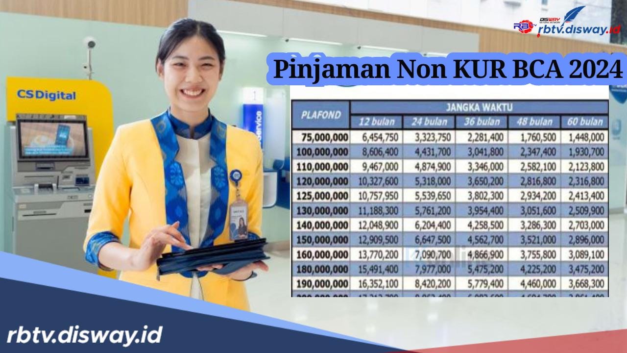 Pinjaman Non KUR BCA 2024, Begini Tabel Simulasi Pinjaman Rp 100 Juta 