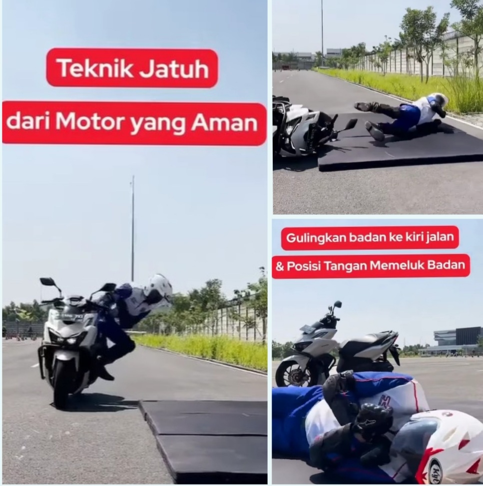 Jangan Langsung Berdiri, Begini Teknik yang Aman Saat Jatuh dari Motor