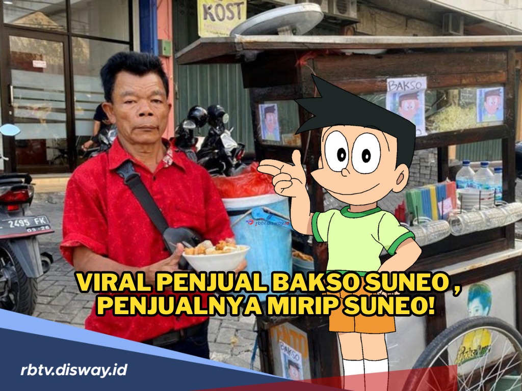 Viral, Suneo Teman Nobita dan Doraemon Jual Bakso di Surabaya, Warganet Tercengang