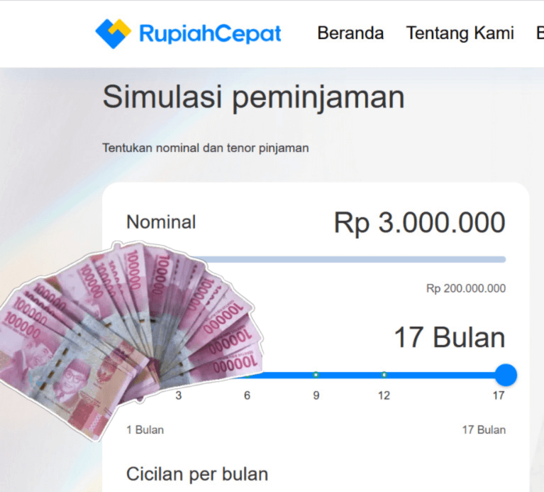 Tabel Pinjaman Rupiah Cepat 2026, Pinjam Rp 3 Juta Bisa Dicicil Sampai 17 Bulan