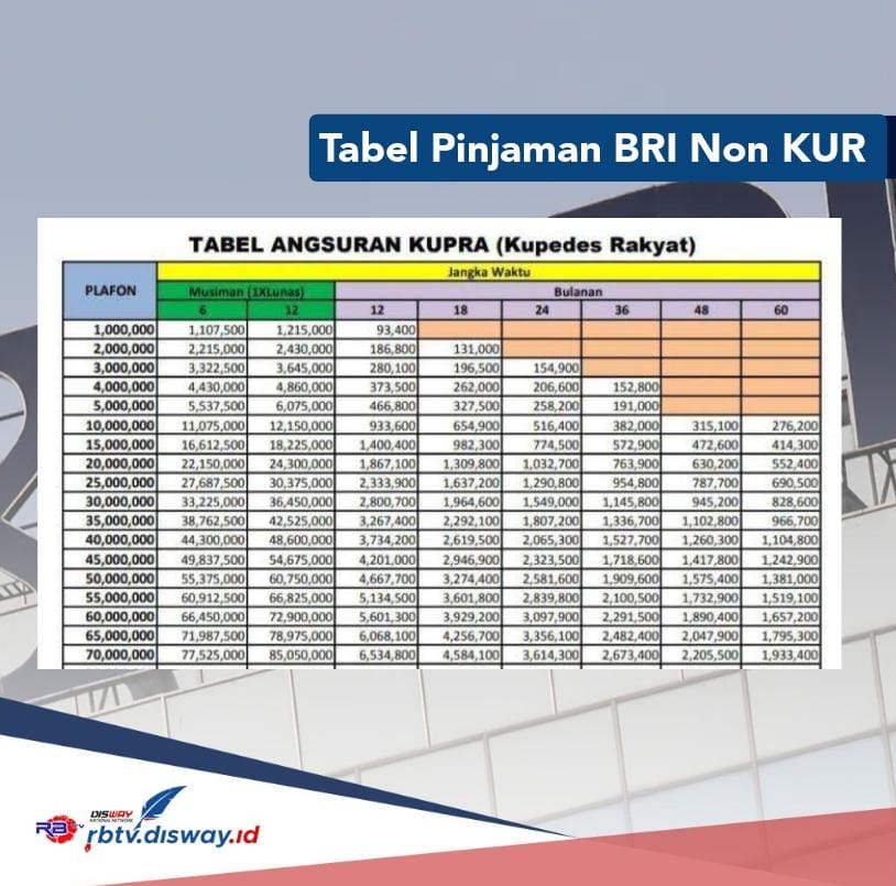 Tabel Pinjaman BRI 2024 Non KUR, Asal Punya KTP Bisa Pinjam Rp 20 Juta Cair Tanpa Lama