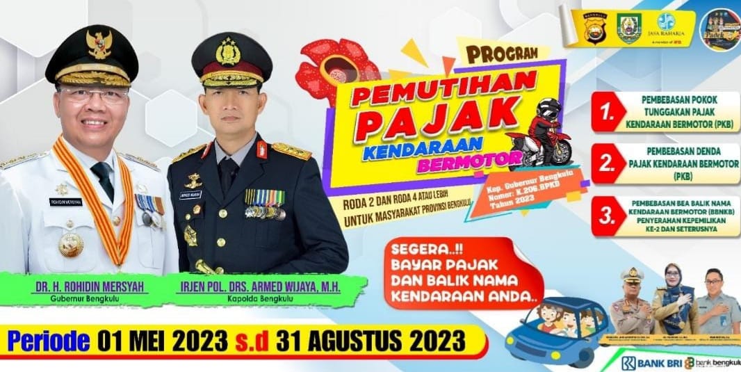 Pemutihan Pajak Kendaraan Kembali Dibuka, Catat Tanggal Dan Syaratnya