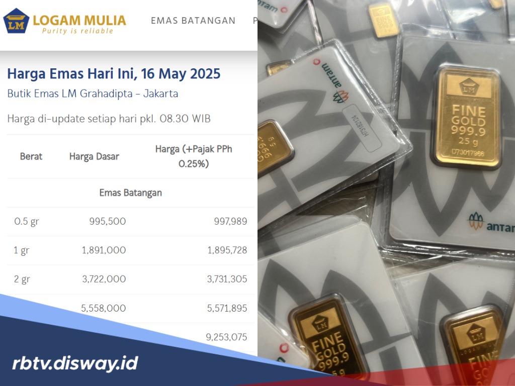 Mengilau! Harga Emas Antam Logam Mulia Hari Ini Jumat 16 Mei 2025 Naik Drastis!
