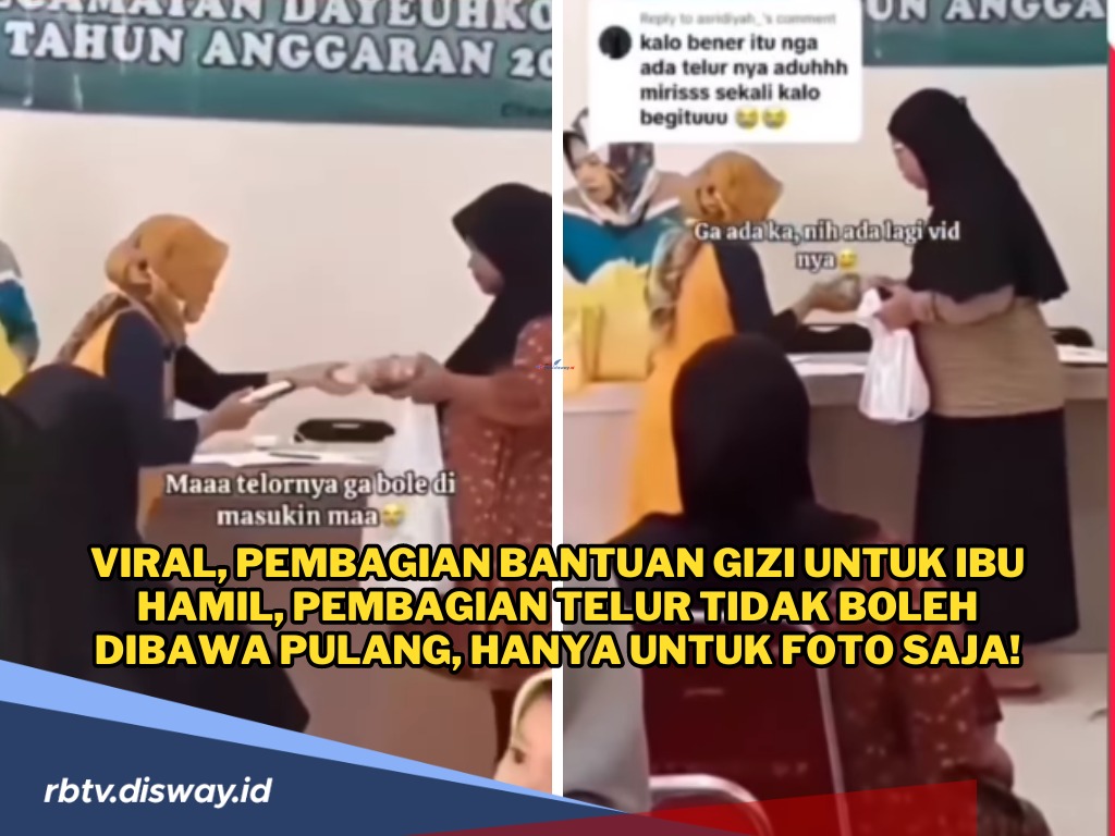 Pembagian Bantuan Gizi untuk Ibu Hamil Viral, Tapi Sayang Telur Cuma untuk Foto Saja, Tidak Boleh Bawa Pulang