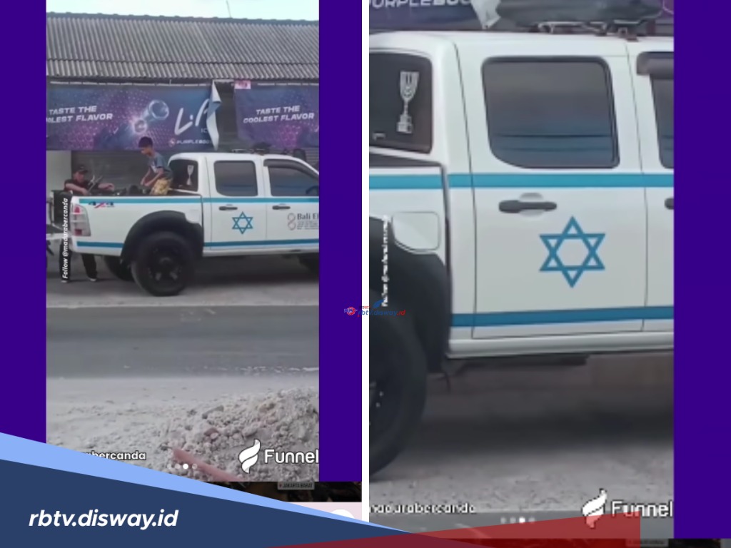 Bikin Geger, Mobil bergambar Bendera Israel Mengaspal di Jalanan Bali, Polisi Buka Suara!