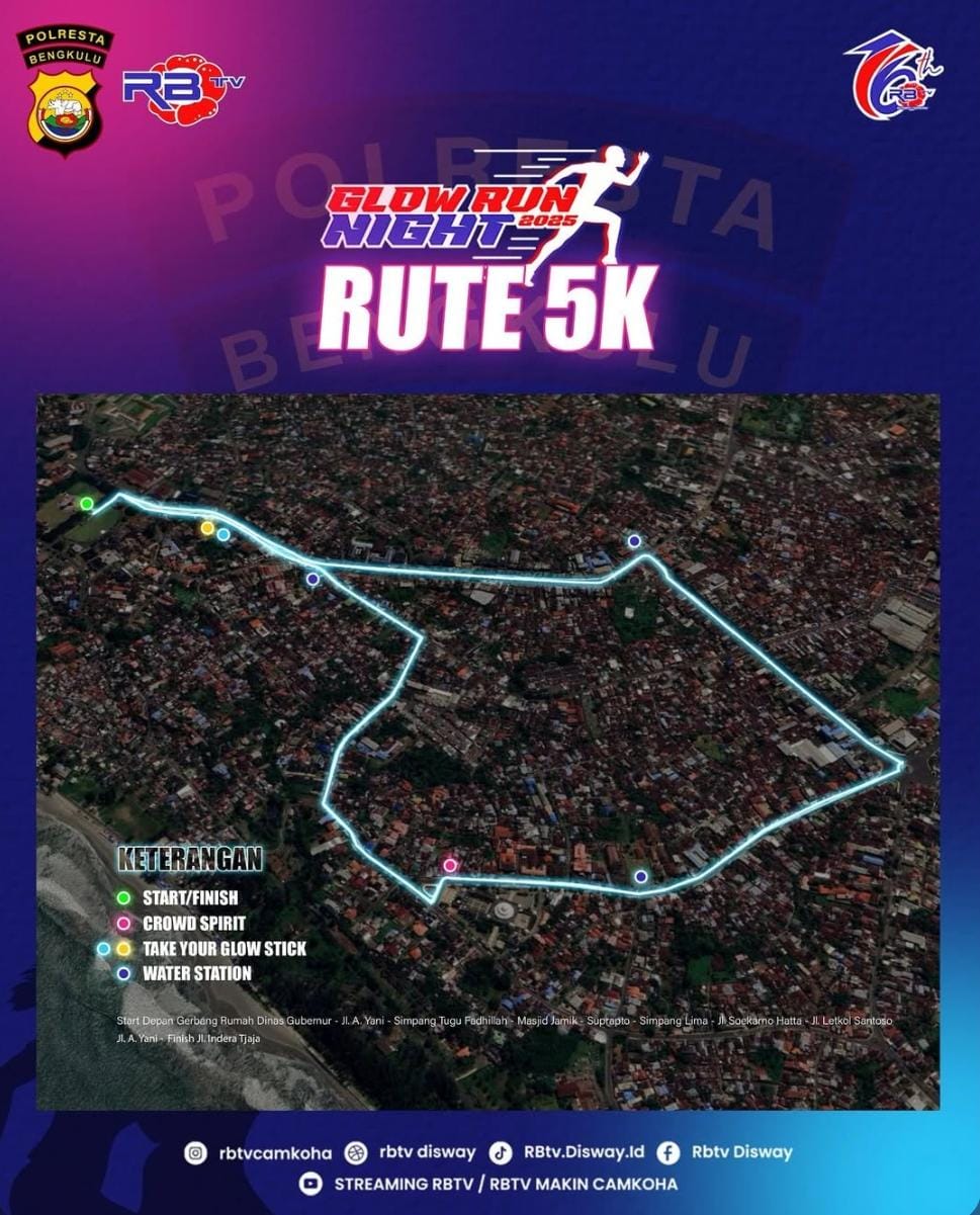 Dilintasi Ribuan Pelari, Sejumlah Ruas Jalan Dialihkan saat Glow Run Night 2025