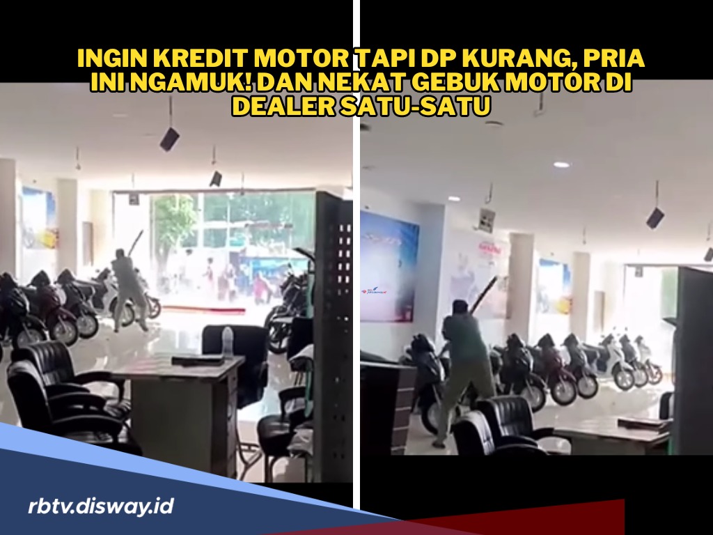 Perkara Ingin Kredit Motor tapi DP Kurang, Pria Ini Ngamuk dan Nekat Rusak Deretan Motor Baru