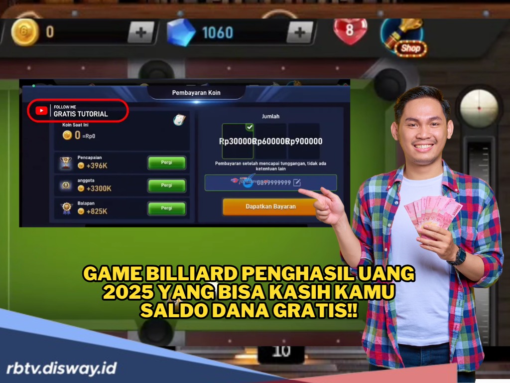 Burun Coba, Game Billiard Penghasil Uang 2025 yang Bisa Kasih KamuSaldo DANA hingga Rp 90.000, Mudah!