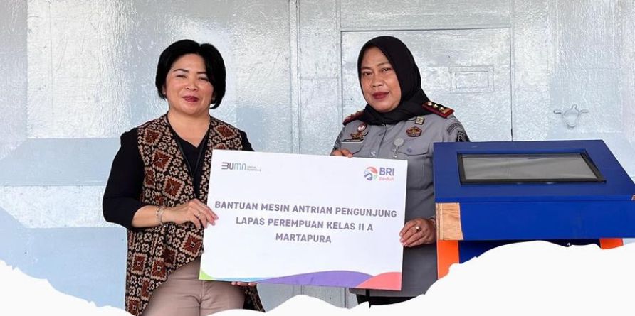 BRI Beri Bantuan Mesin Antrean ke Lapas Perempuan Martapura Kalsel untuk Peningkatan Layanan