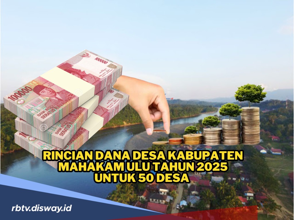 Rincian Dana Desa Kabupaten Mahakam Ulu Tahun 2025 untuk 50 Desa dengan Total Anggaran Rp 52.246.187.000