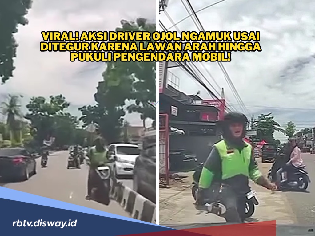 Tak Terima Ditegur Lawan Arah, Driver Ojol Ngamuk hingga Pukuli Pengendara Mobil!