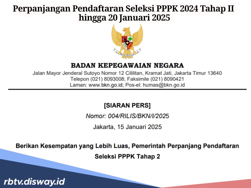 Jadwal Pendaftaran Seleksi PPPK 2024 Tahap 2 Resmi Diperpanjang Lagi, Ini Penjelasan BKN