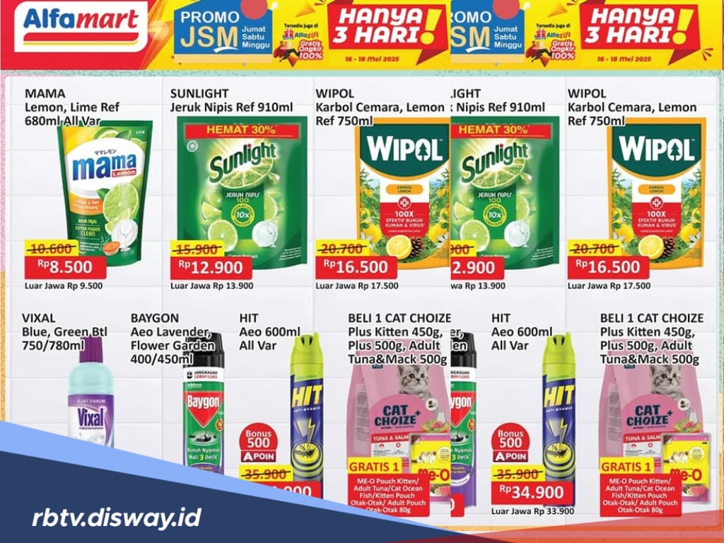 Promo JSM Alfamart Terbaru Hari Ini, Sabtu 17 Mei 2025, Susu hingga Minyak Goreng Harga Spesial!
