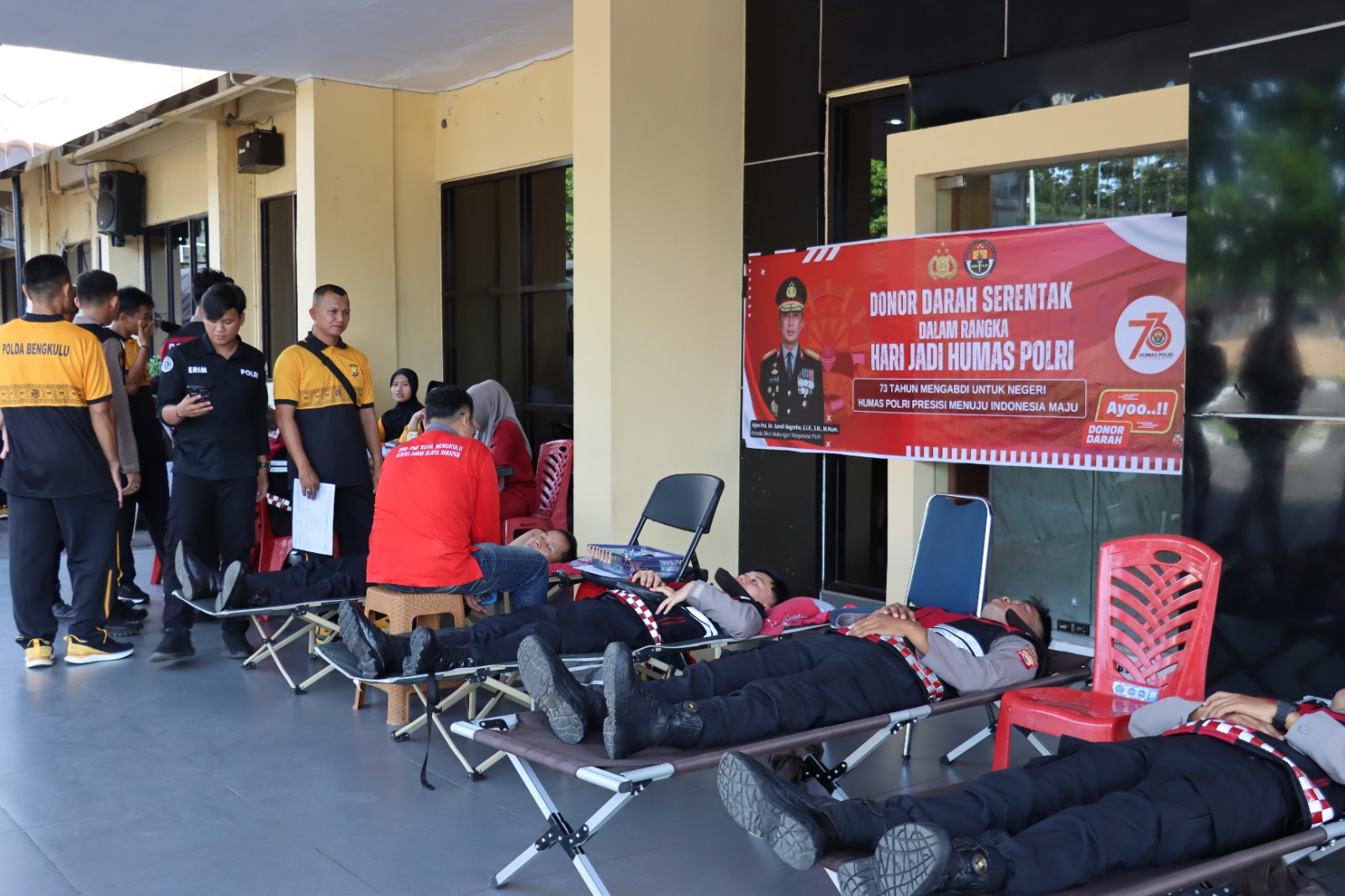 Hari Jadi Humas Polri ke-73, Polresta Bengkulu Gelar Donor Darah Peduli Kemanusian