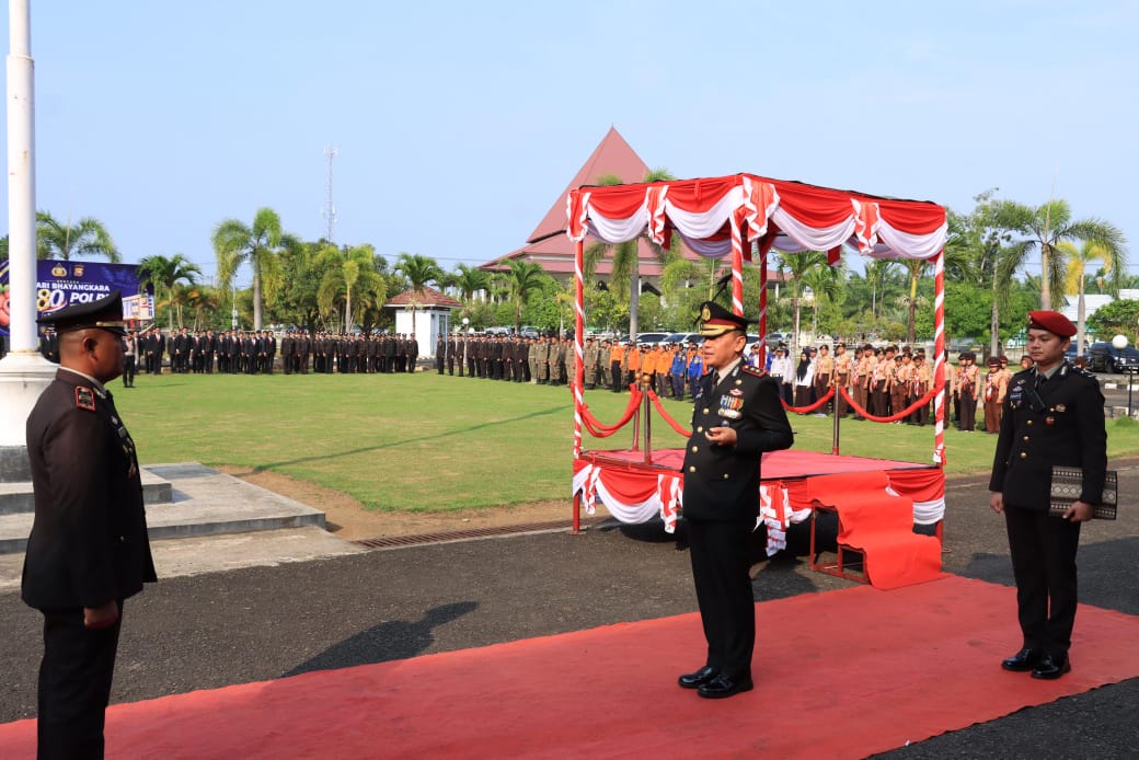 Upacara HUT Bhayangkara ke-80 Polres Kaur, Ini Pesan Kapolres