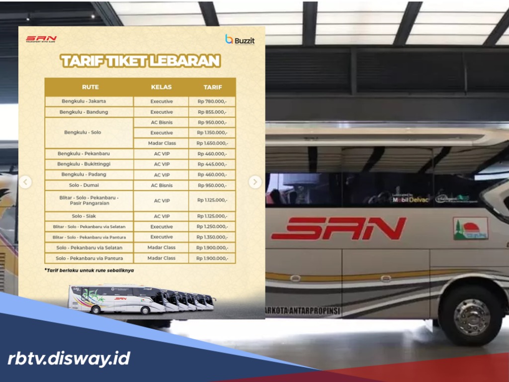 Tiket Mudik Lebaran 2026 PO.SAN Sudah Bisa Dipesan, Cek Harganya Berikut