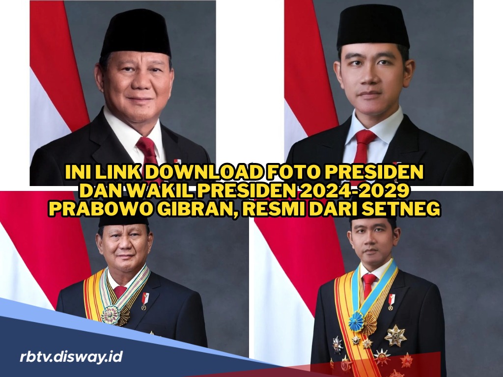  Ini Link Download Foto Presiden dan Wakil Presiden Indonesia Periode 2024-2029 Prabowo-Gibran