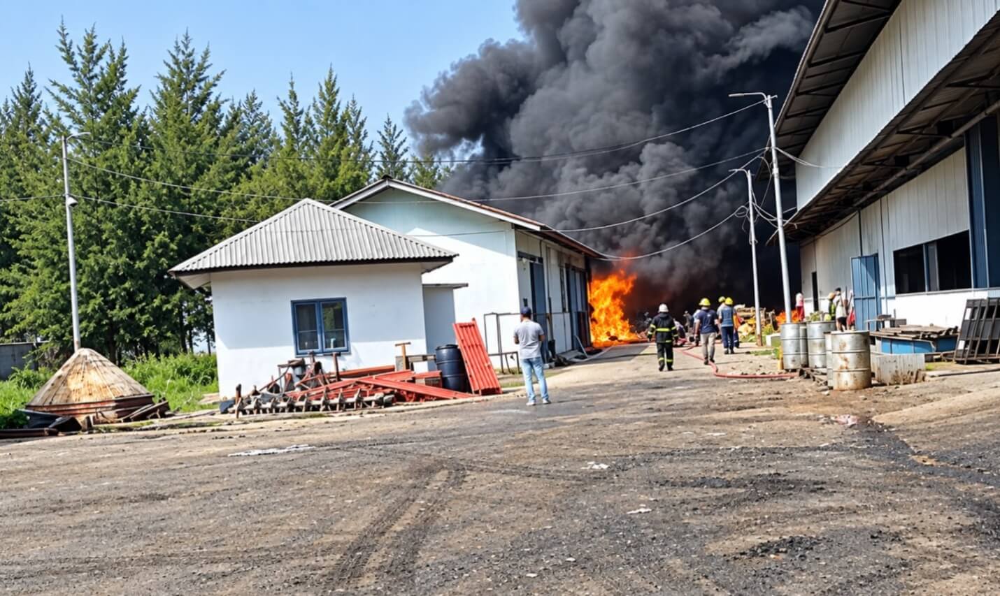 PT Agro Mega Perkasa di Teluk Sepang Kota Bengkulu Terbakar
