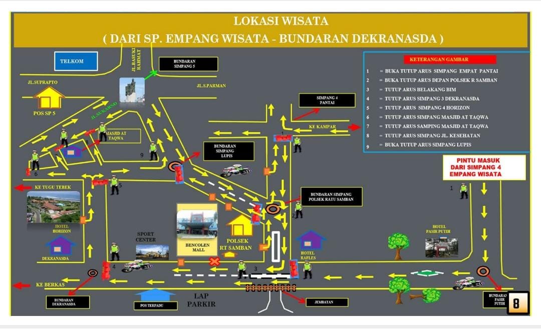 Informasi Penting. ini Rekayasa Lalu Lintas Kawasan Wisata Pantai Panjang Bengkulu Selama Libur Lebaran 1445 H