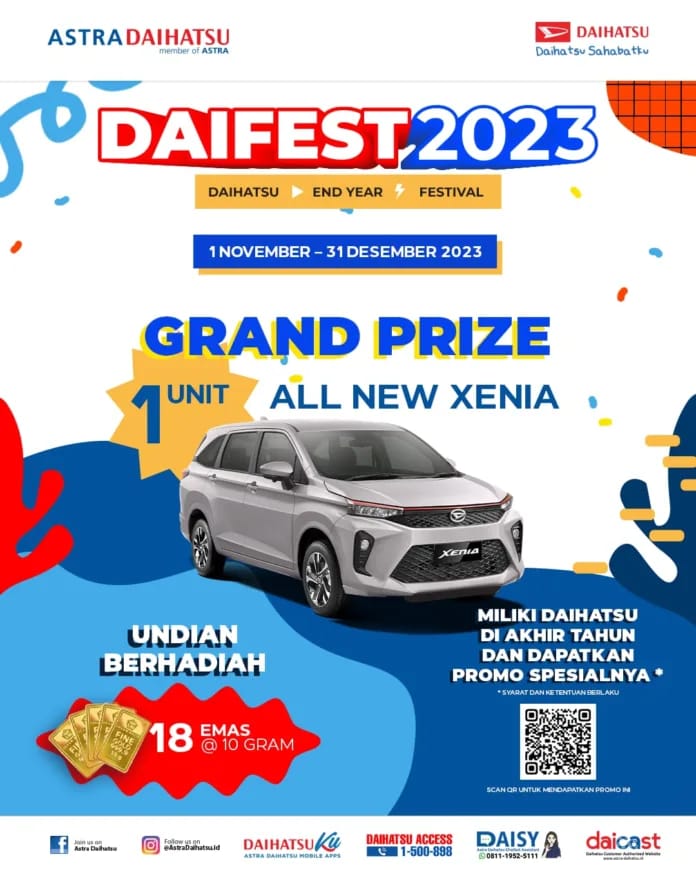 WOW! Promo Akhir Tahun Daihatsu Bertabur Hadiah, Diskon Puluhan Juta, Grand Prize All New Xenia Gratis