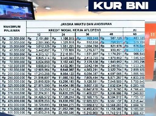 Simulasi Cicilan KUR BNI 2024 Pinjaman Rp30 Juta, Proses 3 Hari Langsung Cair