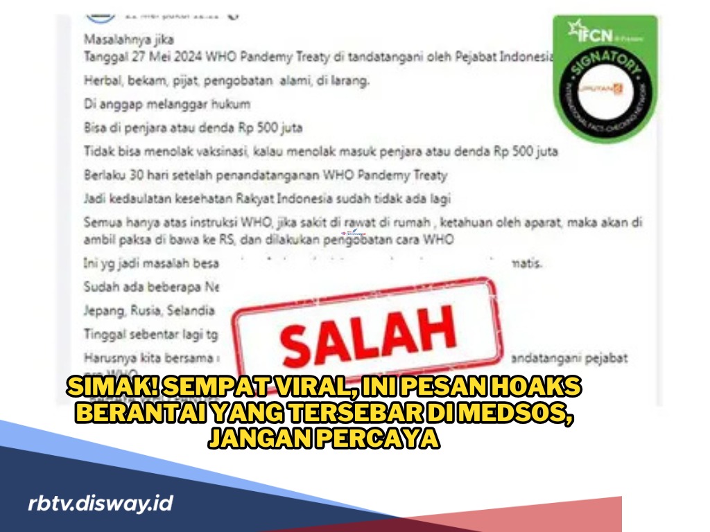 Jangan Percaya! Ini Hoaks Pesan Berantai yang Sempat Ramai di Medsos