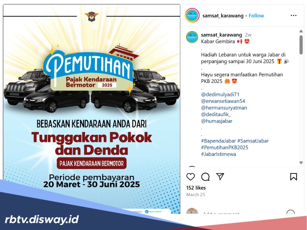 Kabar Gembira, Kini Warga Karawang Bisa Nikmati Program Pemutihan Pajak Kendaraan 2025