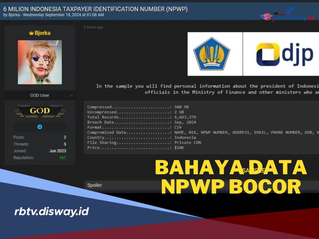 6 Juta Data NPWP Bocor, Termasuk Presiden Jokowi dan Menteri, Siap-siap Ini Bahaya yang Menanti 