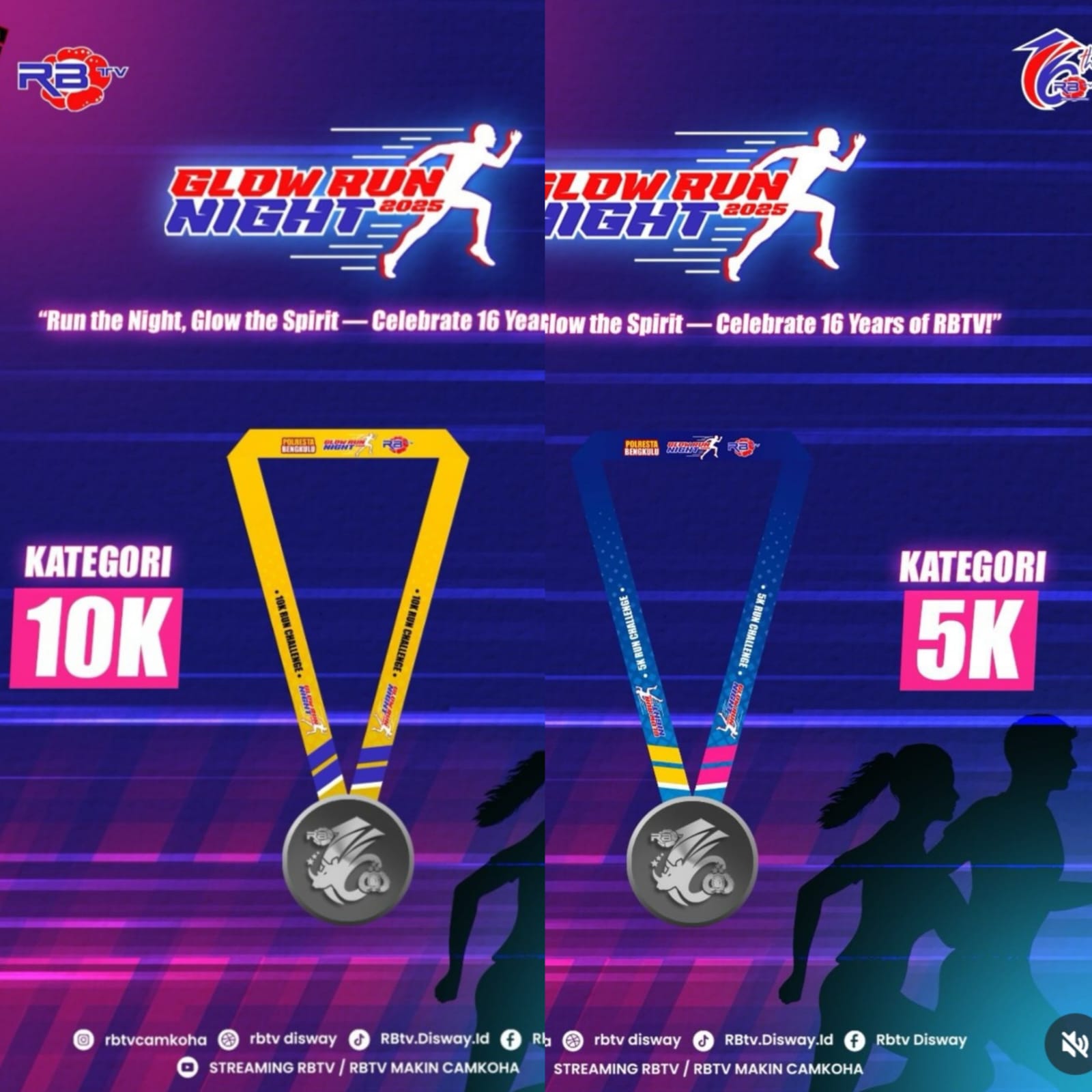 Penampakan Medali Glow Run Night 2025, Desain Keren dan Elegan 