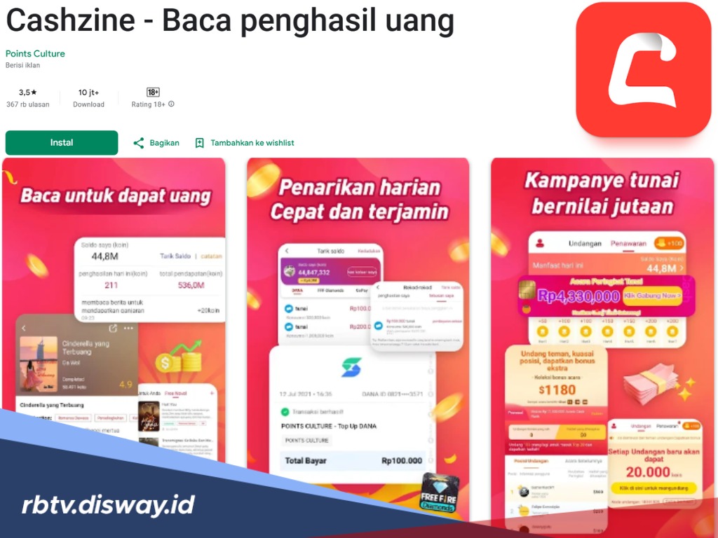 Cara Klaim Saldo DANA Gratis Lewat Aplikasi Baca Berita CashZine