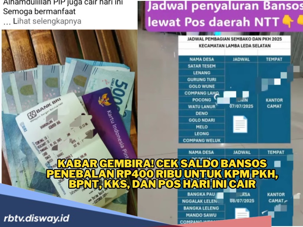 Kabar Gembira! Cek Saldo Bansos Penebalan Rp 400 Ribu untuk KPM PKH, BPNT, KKS, dan Pos Hari Ini Cair 
