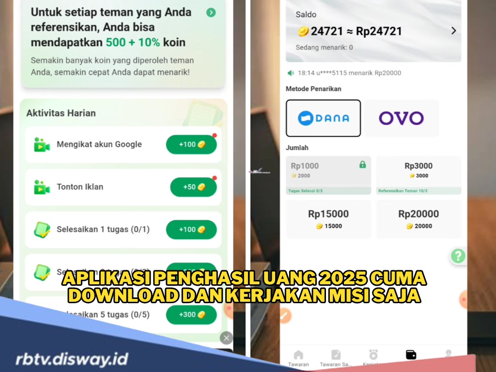 Baru Rilis! Aplikasi Penghasil Uang 2025, Buruan Coba dan Kerjakan Misinya